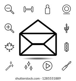 Opened envelope icon. Simple thin line, outline vector element of minimalistic, web icons set for UI and UX, website or mobile application