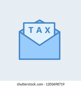 Opened envelope with letter inside. Receive mail icon on the white background