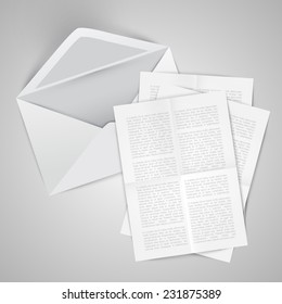 Opened envelope with letters, vector