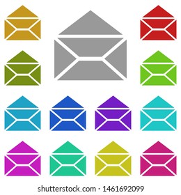 Opened envelope multi color icon. Simple glyph, flat vector of web icons for UI and UX, website or mobile application