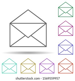 Opened envelope multi color icon. Simple thin line, outline vector of web icons for ui and ux, website or mobile application