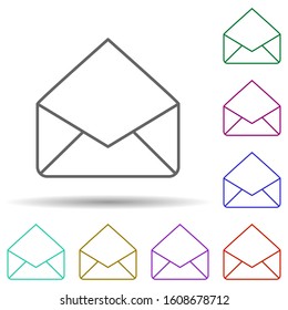 Opened envelope multi color icon. Simple thin line, outline vector of web icons for ui and ux, website or mobile application