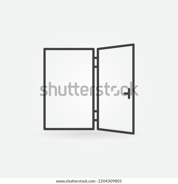 Opened Flush Door Outline Vector Concept Stock Vector (Royalty Free ...