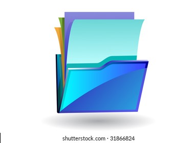 The Opened folder. A vector. Without mesh.