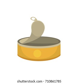 Opened food tin cans vector illustration in cartoon style