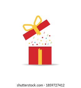 Opened gift box icon isolated on white background. Vector illustration. Eps 10
