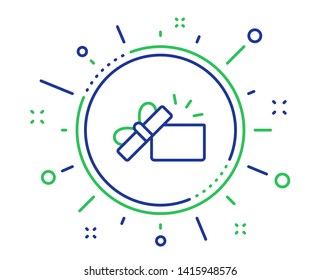 Opened Gift box line icon. Present or Sale sign. Birthday Shopping symbol. Package in Gift Wrap. Quality design elements. Technology opened Gift button. Editable stroke. Vector