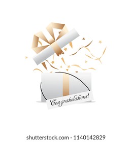 Opened gift box, surprise, birthday, holiday concept. Vector