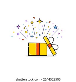 Opened gift box surprise present