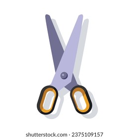 Opened Gold and Black Scissor Simple Vector