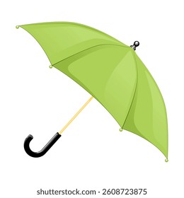 Opened green umbrella for raining weather