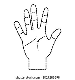opened hand palm counting fingers number five