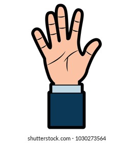 opened hand palm counting fingers number five