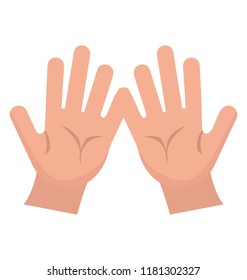 
Opened hands depicting palmistry 
