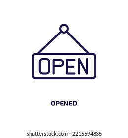 opened icon from education collection. Thin linear opened, open, paper outline icon isolated on white background. Line vector opened sign, symbol for web and mobile