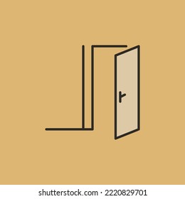 Opened Interior Door vector concept colored icon or symbol