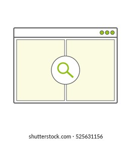 Opened internet browser window blank page, template vector illustration on white background for web site, mobile, business.