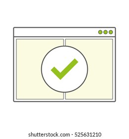 Opened internet browser window blank page, template vector illustration on white background for web site, mobile, business.