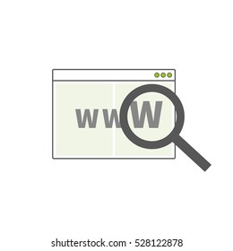 Opened internet browser window blank page, template vector illustration on white background for web site, mobile, business.