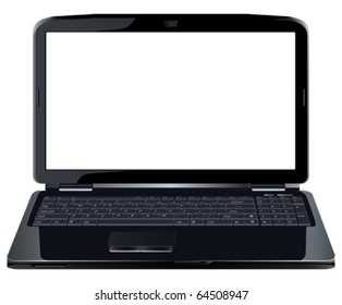 Opened laptop. All elements and textures are individual objects. Vector illustration scale to any size.