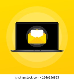 Opened letter with document illustration. Email. Message. Vector on isolated background. EPS 10
