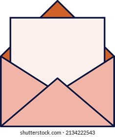 Opened letter envelope and blank paper