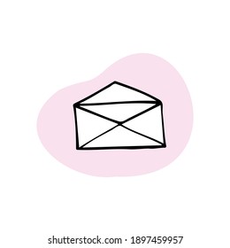 
opened letter icon on the white background