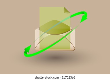 The Opened letter. A vector. Without mesh.