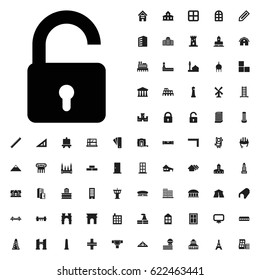 Opened lock icon illustration isolated vector sign symbol. architecture icons vector set. on white background