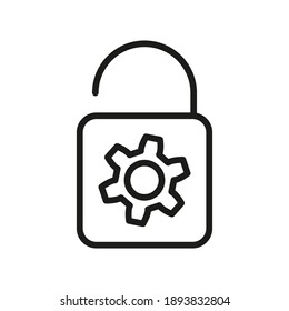 Opened Lock Outline Vector Icon. For Web And App