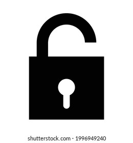Opened lock vector icon, isolated on white background
