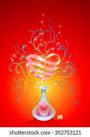 Opened Magical Love Potion-Nice drink for Valentine's Day