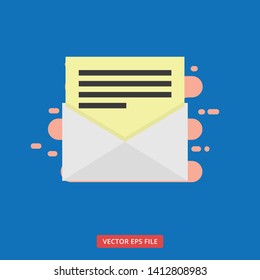 Opened mail modern flat business icon