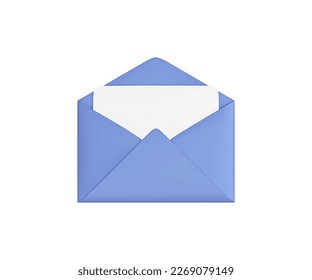 Opened mails set icon. Communication, letter, open envelope, incoming, new, contact us, write, send message, mail, messaging, management. Vector 3D Illustration.