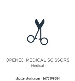 Opened medical scissors icon vector. Trendy flat opened medical scissors icon from medical collection isolated on white background. Vector illustration can be used for web and mobile graphic design, 