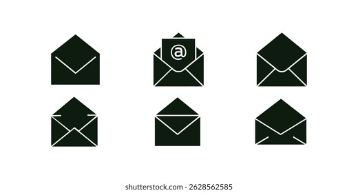 Opened Message envelope icon collection. Envelope icon, Mail icon vector for web, computer and mobile app