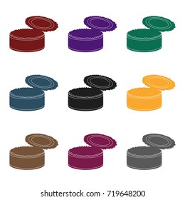 Opened metal tin can icon in black style isolated on white background. Trash and garbage symbol stock vector illustration.