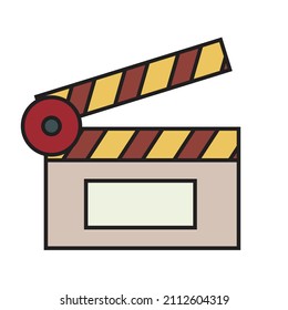 Opened Movie Film Clap Board -  Media Illustration - Vector - Icon 