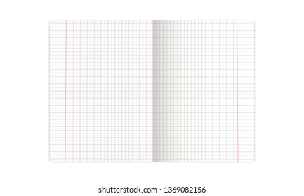 Opened notebook in a cage isolated on white background. Vector illustration