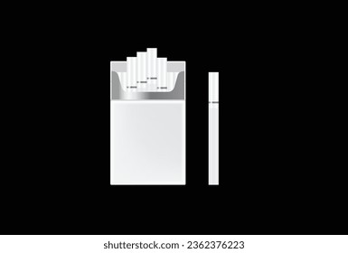 Opened Pack of Cigarettes and  Cigarettes Isolated on Background