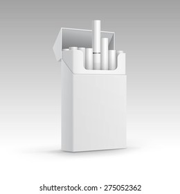 Opened Pack of Cigarettes Isolated on a White Background