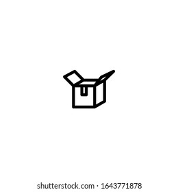 Opened Package Box. Shipping Delivery Icon Set. Editable Unique and Minimalist Vector.