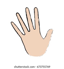 opened palm of the hand cartoon icon