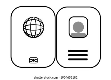 geöffnetes Reisepass-ID-Symbol auf weißem Hintergrund