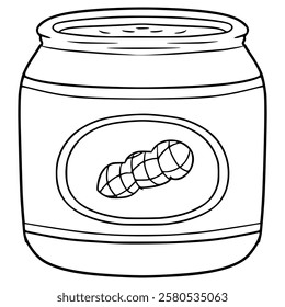 opened peanut butter illustration hand drawn outline vector