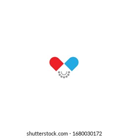 Opened pill Icon. Pharmacy vector illustration