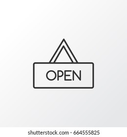 Opened Placard Icon Symbol. Premium Quality Isolated Board Element In Trendy Style.