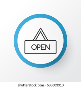 Opened Placard Icon Symbol. Premium Quality Isolated Board Element In Trendy Style.