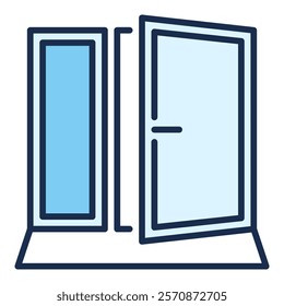 Opened Portal vector Freedom concept blue icon or logo element