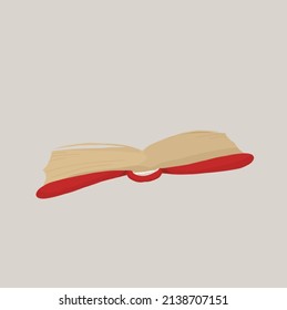 Opened red book. minimalistic illustration in simple style. Vector